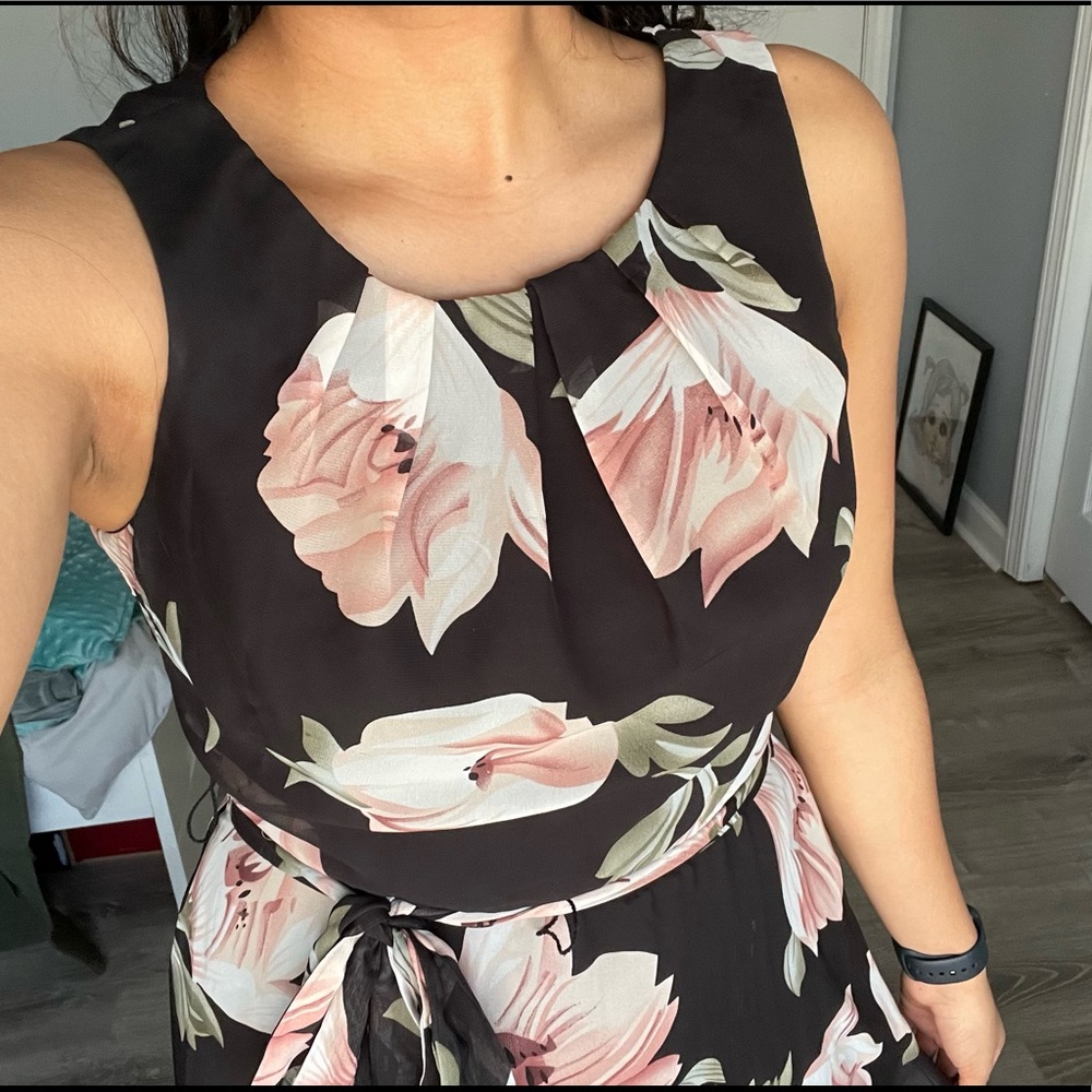 Beautiful floral dress, lightly worn with minor detail issues.